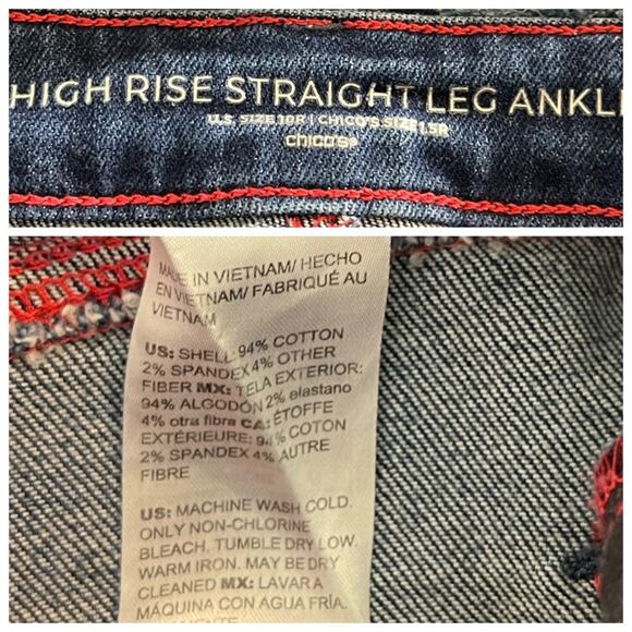 Chico’s Jeans High Rise Relaxed Straight Ankle Cuffed Size 1.5 - Women’s Size 10 - Picture 6 of 8